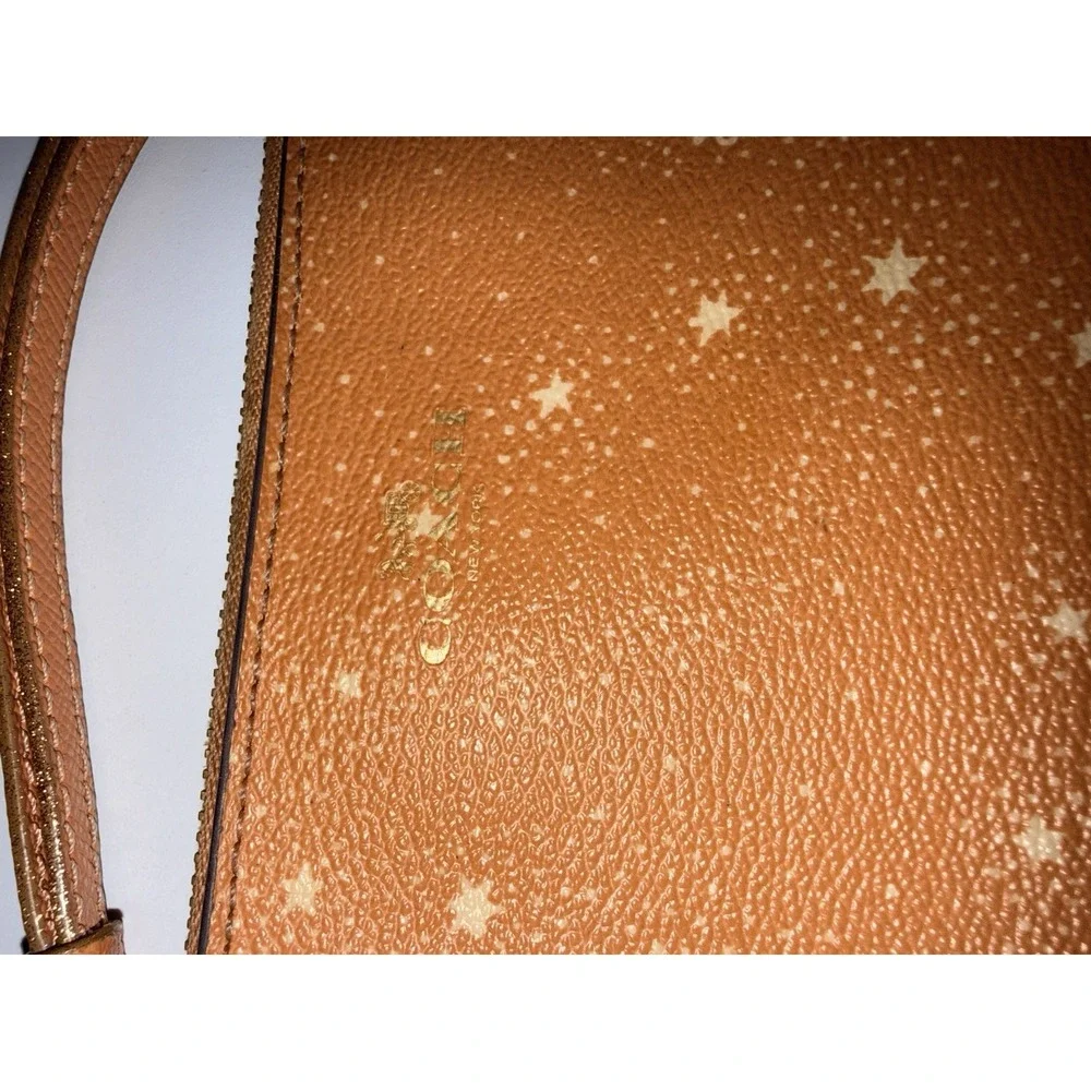 Coach X NASA Constellation Corner Zip Wristlet Pink‎ Peach Stars RARE HTF T